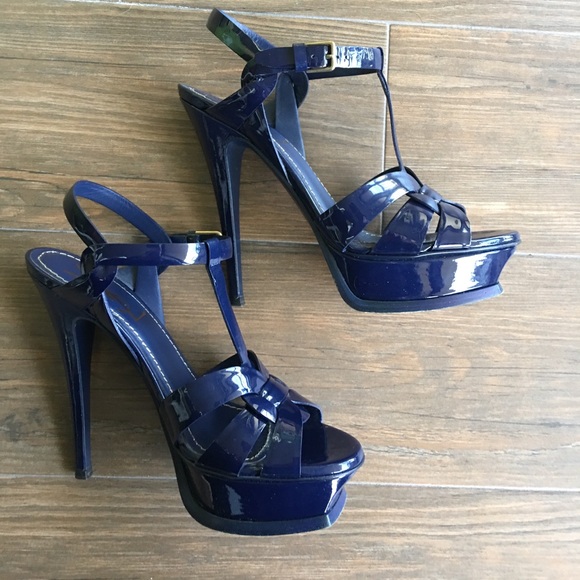 YSL Saint Laurent Tribute 105 - blue patent 6.5 - Picture 3 of 8